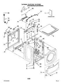 Top And Cabinet Parts parts for Kenmore Washer 110.47571603 (11047571603, 110 47571603) from AppliancePartsPros.com