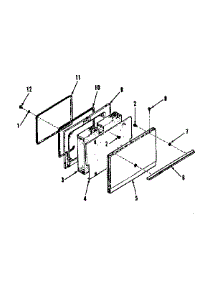 Oven Door Section (Model 911.6408412) parts for Kenmore Range 103.6408413 (1036408413, 103 6408413) from AppliancePartsPros.com