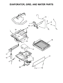 Evaporator, Grid, And Water Parts parts for Kenmore Freestanding Ice Maker 106.89592101 (10689592101, 106 89592101) from AppliancePartsPros.com