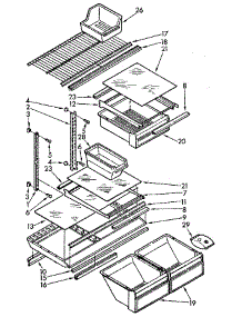 Shelf parts for Kenmore Refrigerator 106.9710681 (1069710681, 106 9710681) from AppliancePartsPros.com
