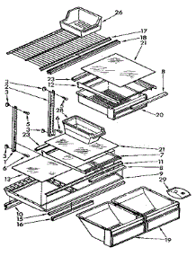 Shelf parts for Kenmore Refrigerator 106.9710683 (1069710683, 106 9710683) from AppliancePartsPros.com