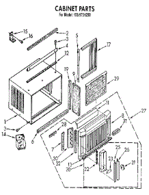 Cabinet parts for Kenmore Air Conditioner 106.9731250 (1069731250, 106 9731250) from AppliancePartsPros.com