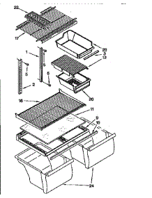 Shelf And Drawers parts for Kenmore Refrigerator 106.9750310 (1069750310, 106 9750310) from AppliancePartsPros.com