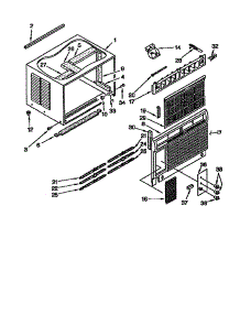 Cabinet parts for Kenmore Air Conditioner 106.9751850 (1069751850, 106 9751850) from AppliancePartsPros.com