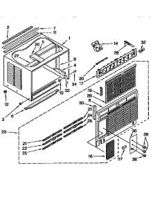 Cabinet parts for Kenmore Air Conditioner 106.9751851 (1069751851, 106 9751851) from AppliancePartsPros.com