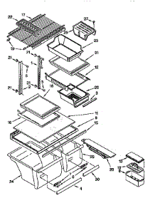 Shelf parts for Kenmore Refrigerator 106.9759751 (1069759751, 106 9759751) from AppliancePartsPros.com