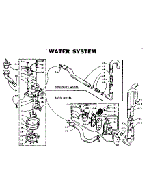 Water System parts for Kenmore Washer 110.5905802 (1105905802, 110 5905802) from AppliancePartsPros.com