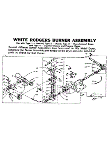White Rodgers Burner Assembly parts for Kenmore Dryer 110.5907801 (1105907801, 110 5907801) from AppliancePartsPros.com