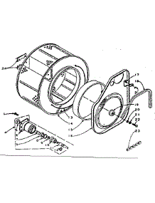 Cylinder And Hub parts for Kenmore Washer Dryer Combo 110.5909501 (1105909501, 110 5909501) from AppliancePartsPros.com