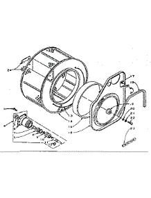 Cylinder And Hub parts for Kenmore Washer Dryer Combo 110.5909502 (1105909502, 110 5909502) from AppliancePartsPros.com