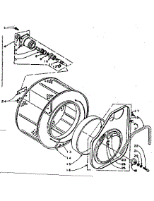 Cylinder And Hub parts for Kenmore Washer Dryer Combo 110.5909503 (1105909503, 110 5909503) from AppliancePartsPros.com