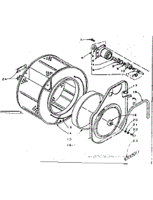Cylinder And Hub parts for Kenmore Washer Dryer Combo 110.5909900 (1105909900, 110 5909900) from AppliancePartsPros.com