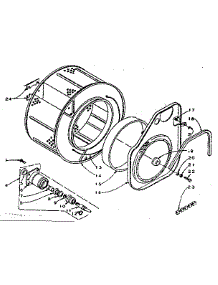 Cylinder And Hub parts for Kenmore Washer Dryer Combo 110.5909951 (1105909951, 110 5909951) from AppliancePartsPros.com