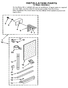 Installation parts for Kenmore Heat Pump System 106.8790515 (1068790515, 106 8790515) from AppliancePartsPros.com