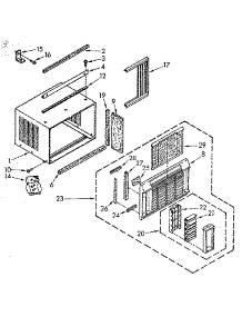 Cabinet parts for Kenmore Air Conditioner 106.8790830 (1068790830, 106 8790830) from AppliancePartsPros.com