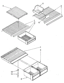 Shelf parts for Kenmore Refrigerator 106.8794580 (1068794580, 106 8794580) from AppliancePartsPros.com