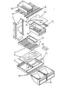 Shelf parts for Kenmore Refrigerator 106.8798460 (1068798460, 106 8798460) from AppliancePartsPros.com