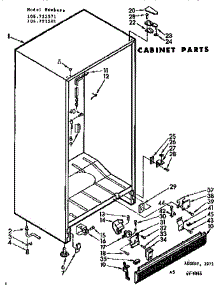 Cabinet Parts parts for Kenmore Freezer 106.721571 (106721571, 106 721571) from AppliancePartsPros.com