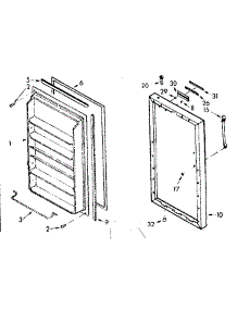Door Parts parts for Kenmore Freezer 106.722190 (106722190, 106 722190) from AppliancePartsPros.com