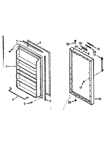 Door Parts parts for Kenmore Freezer 106.722191 (106722191, 106 722191) from AppliancePartsPros.com