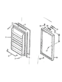 Freezer Door Parts parts for Kenmore Freezer 106.722200 (106722200, 106 722200) from AppliancePartsPros.com