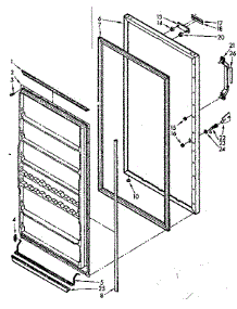 Door Parts parts for Kenmore Freezer 106.722551 (106722551, 106 722551) from AppliancePartsPros.com