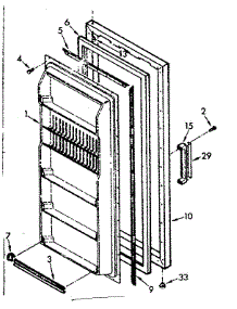Door parts for Kenmore Freezer 106.723131 (106723131, 106 723131) from AppliancePartsPros.com