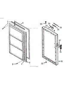 Door parts for Kenmore Freezer 106.723201 (106723201, 106 723201) from AppliancePartsPros.com
