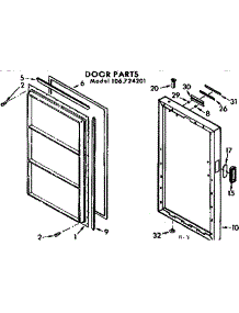 Door Parts parts for Kenmore Freezer 106.724201 (106724201, 106 724201) from AppliancePartsPros.com