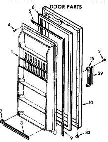 Door Parts parts for Kenmore Freezer 106.725130 (106725130, 106 725130) from AppliancePartsPros.com