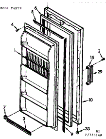 Door Parts parts for Kenmore Freezer 106.725140 (106725140, 106 725140) from AppliancePartsPros.com
