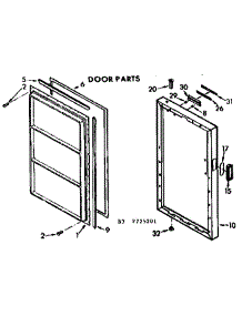 Door Parts parts for Kenmore Freezer 106.725201 (106725201, 106 725201) from AppliancePartsPros.com