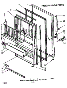 Door Parts parts for Kenmore Freezer 106.725360 (106725360, 106 725360) from AppliancePartsPros.com