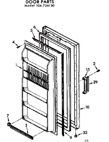 Door Parts parts for Kenmore Freezer 106.726130 (106726130, 106 726130) from AppliancePartsPros.com