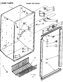 Liner Parts parts for Kenmore Freezer 106.726231 (106726231, 106 726231) from AppliancePartsPros.com