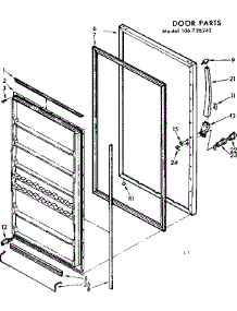 Door Parts parts for Kenmore Freezer 106.726242 (106726242, 106 726242) from AppliancePartsPros.com