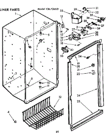 Liner Parts parts for Kenmore Freezer 106.726521 (106726521, 106 726521) from AppliancePartsPros.com