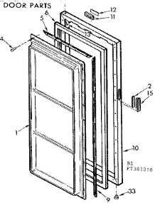 Door Parts parts for Kenmore Freezer 106.7381210 (1067381210, 106 7381210) from AppliancePartsPros.com