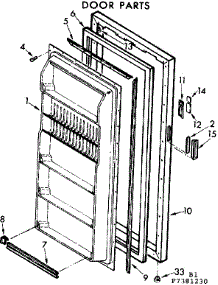 Door Parts parts for Kenmore Freezer 106.7381230 (1067381230, 106 7381230) from AppliancePartsPros.com