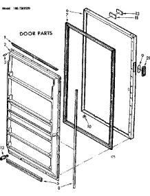 Door Parts parts for Kenmore Freezer 106.7381520 (1067381520, 106 7381520) from AppliancePartsPros.com