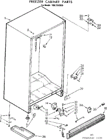Freezer Cabinet Parts parts for Kenmore Freezer 106.7382020 (1067382020, 106 7382020) from AppliancePartsPros.com