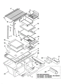 Shelf Parts parts for Kenmore Refrigerator 106.73903301 (10673903301, 106 73903301) from AppliancePartsPros.com