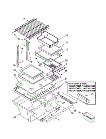 Shelf parts for Kenmore Refrigerator 106.73989301 (10673989301, 106 73989301) from AppliancePartsPros.com