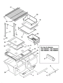 Shelf Parts parts for Kenmore Refrigerator 106.74259401 (10674259401, 106 74259401) from AppliancePartsPros.com