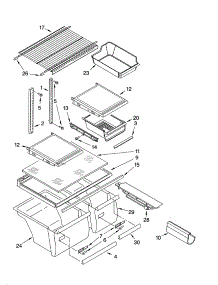 Shelf Parts parts for Kenmore Refrigerator 106.74943400 (10674943400, 106 74943400) from AppliancePartsPros.com