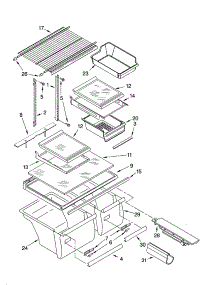 Shelf Parts parts for Kenmore Refrigerator 106.74963401 (10674963401, 106 74963401) from AppliancePartsPros.com