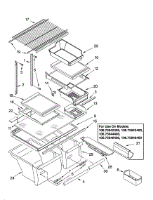 Shelf Parts parts for Kenmore Refrigerator 106.75923400 (10675923400, 106 75923400) from AppliancePartsPros.com