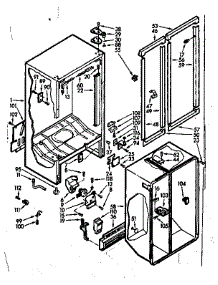 Cabinet Parts parts for Kenmore Refrigerator 106.7600402 (1067600402, 106 7600402) from AppliancePartsPros.com