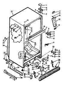Cabinet Parts parts for Kenmore Refrigerator 106.7615400 (1067615400, 106 7615400) from AppliancePartsPros.com