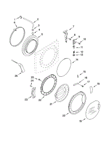Door And Latch parts for Kenmore Washer 110.42836200 (11042836200, 110 42836200) from AppliancePartsPros.com